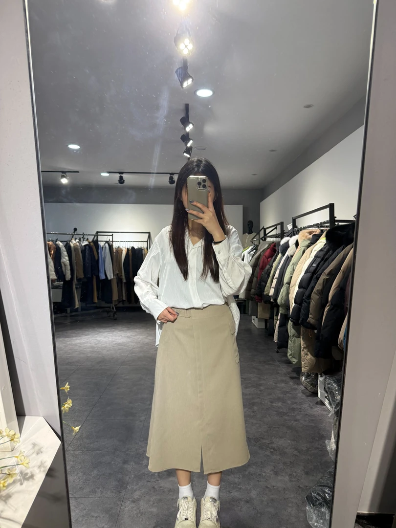 【LAZYBEE】1033-春季新款简约舒适纯色半身裙百搭半裙