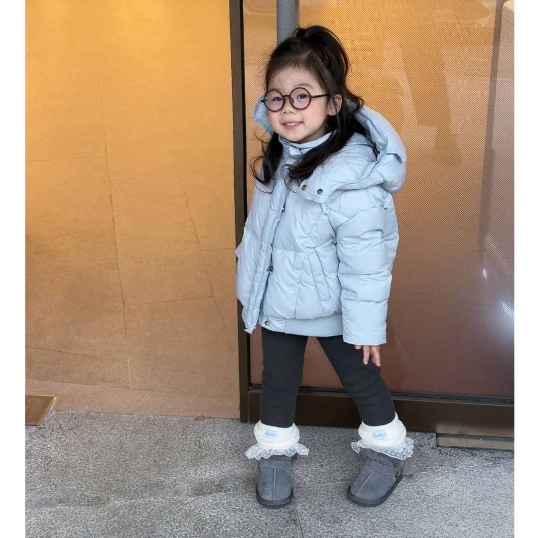 壹妈童装女童韩版2025新款休闲风纯色时尚百搭加厚保暖洋气羽绒服