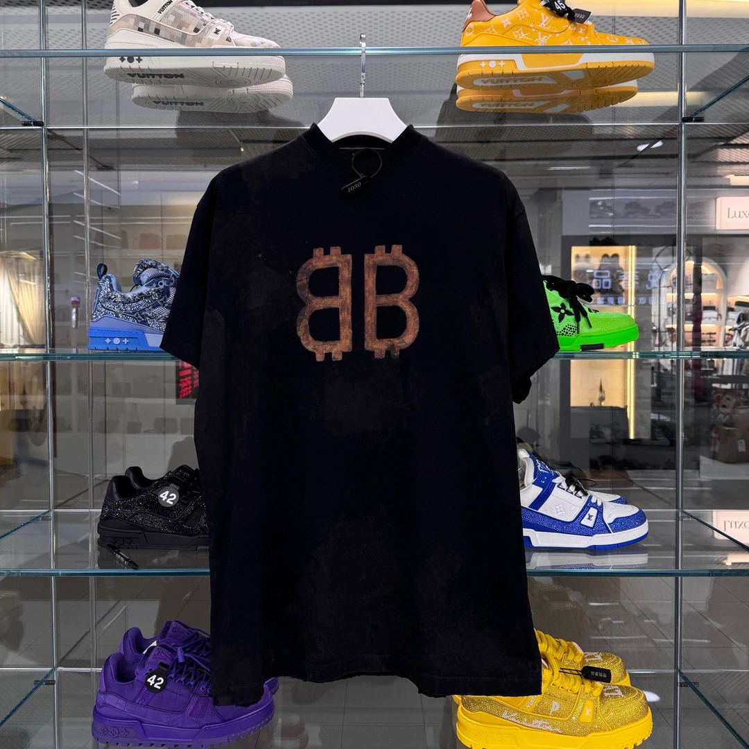 99新 Balenciaga/巴黎世家 2码比特币 泥染短袖1050