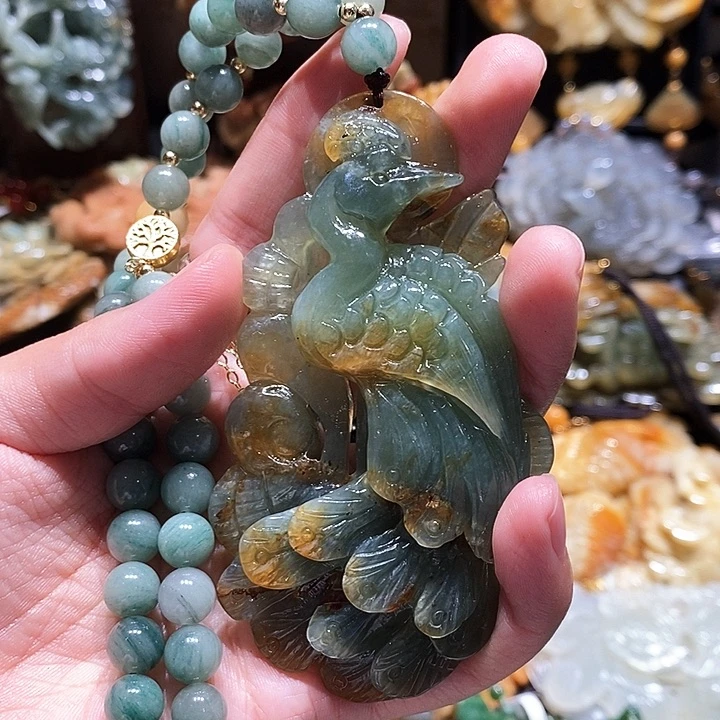 岫玉未镶嵌毛衣链