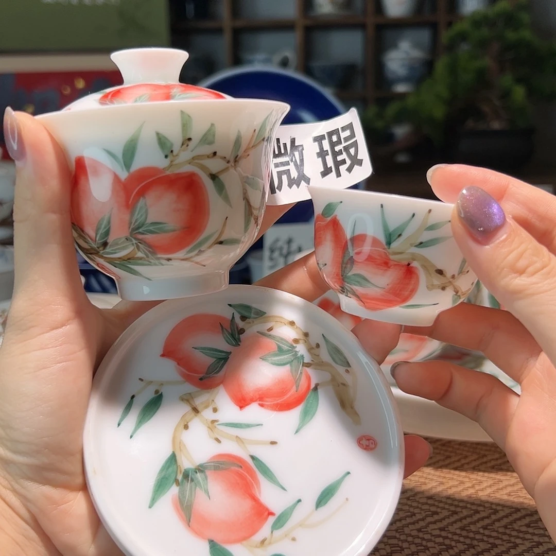 【闪购商品】微瑕 手绘 盖碗