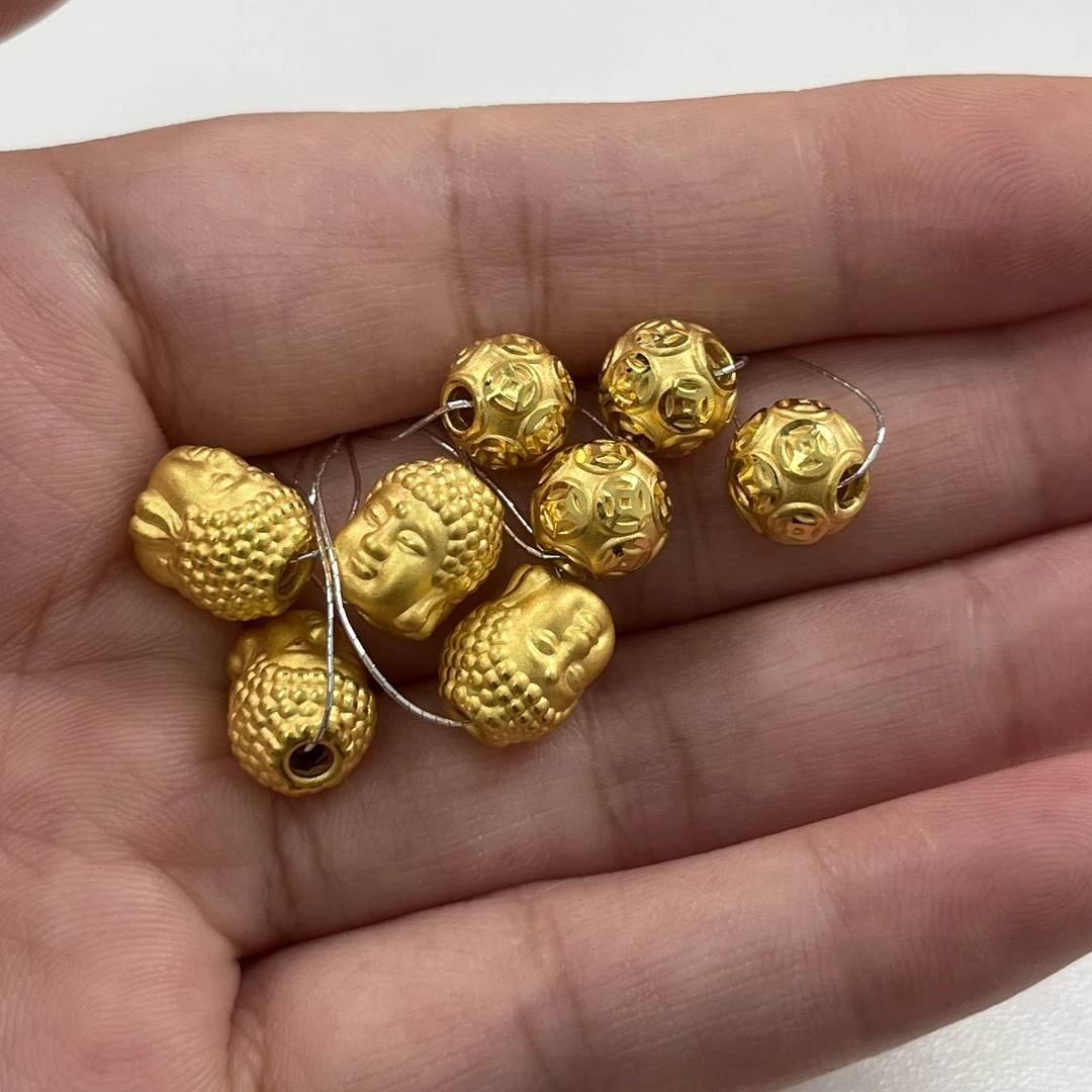 足金钱币，佛头转运珠