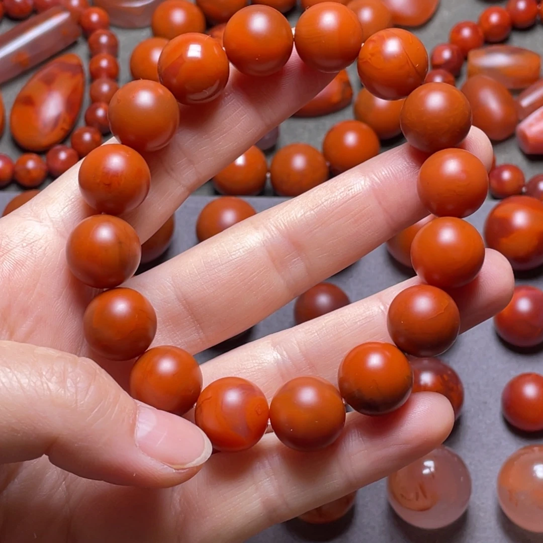 怀***旧南红玛瑙未镶嵌南红原矿南红手串13+