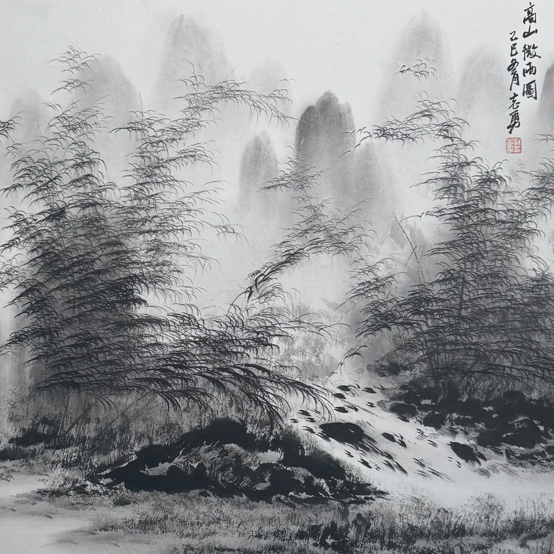 孙志勇老师《高山微雨图》