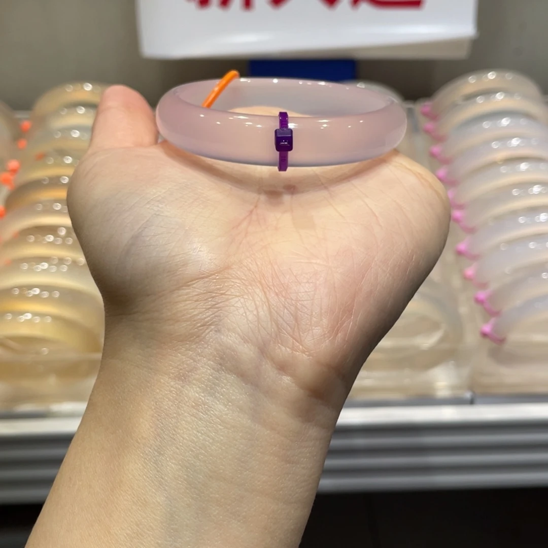 7****玛瑙/玉髓未镶嵌手镯@定向冰紫@【52】