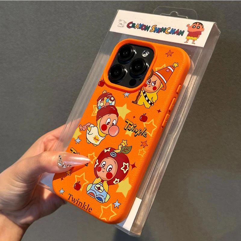 趣味星星小人适用苹果16p/15手机壳iPhone14promax13荔枝纹12防摔