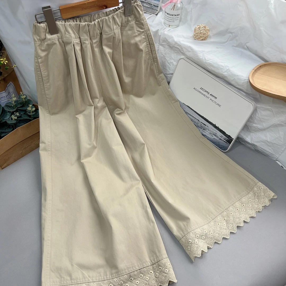 泡泡噜童装长裤女孩日系宽松阔腿裤