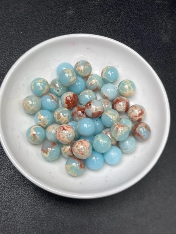 天然珠宝玉石 寿.山.石Y2496   30颗 8mm （赠弹力线）