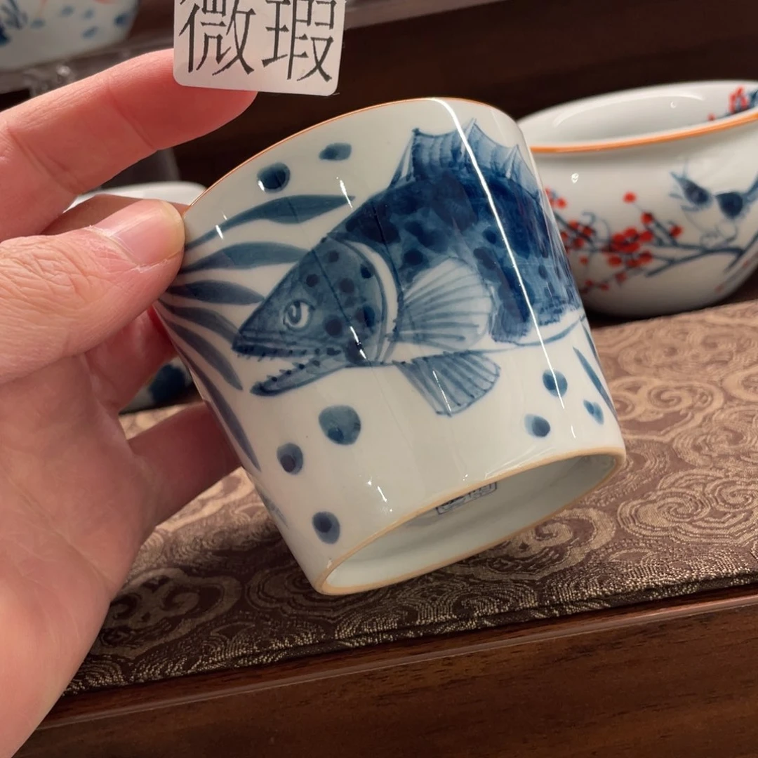 釉下手绘茶具微瑕