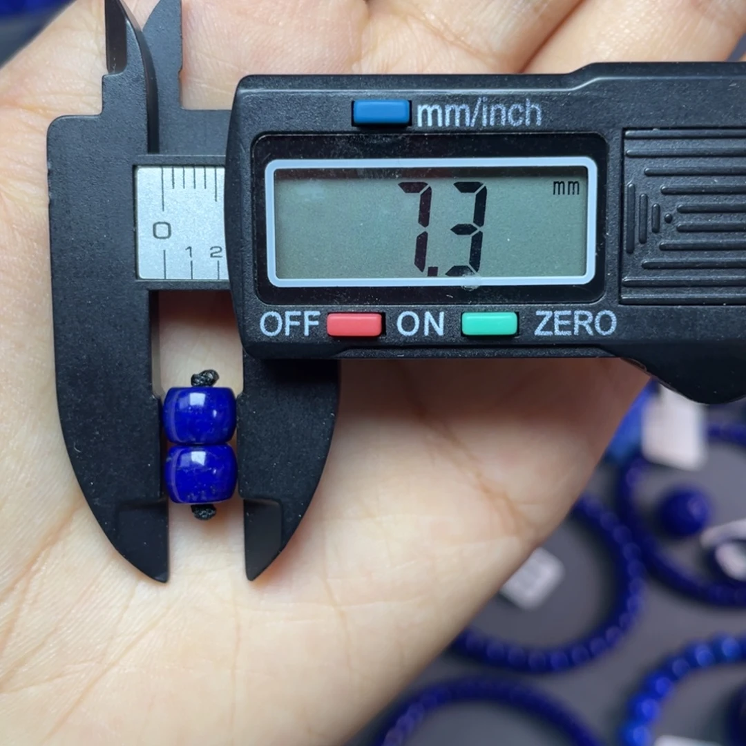 青金石未镶嵌7×5mm直切对珠配饰