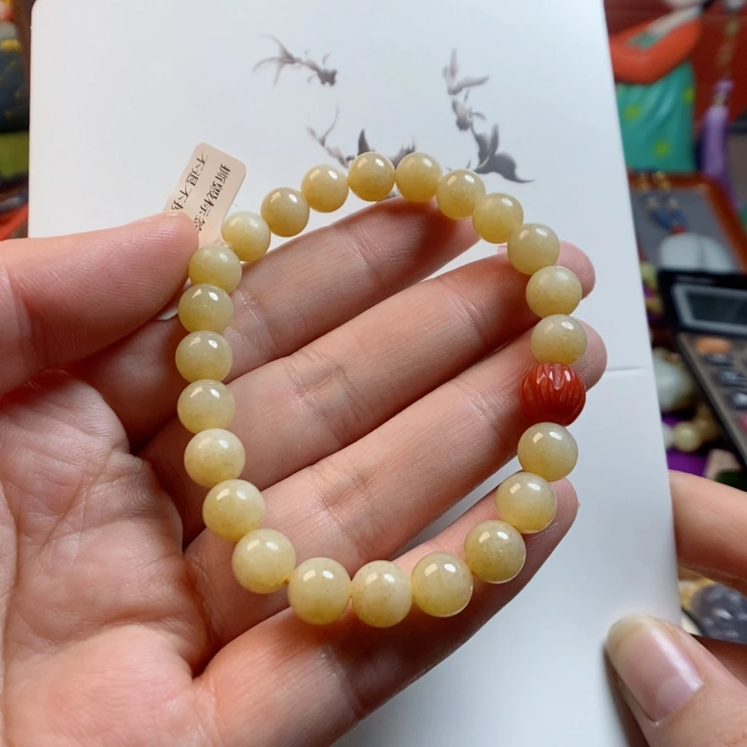 和田玉手链未镶嵌野牛沟