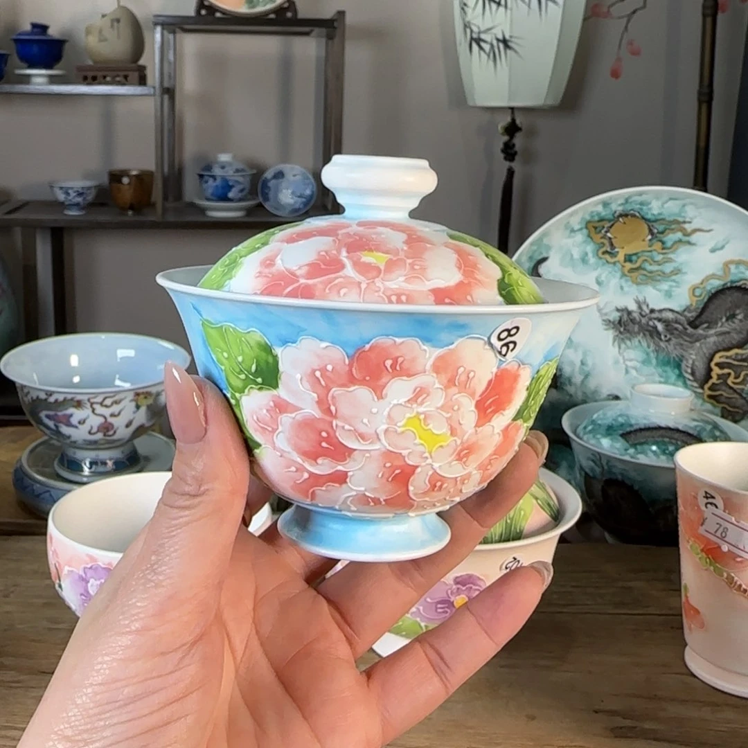 杯景德镇陶瓷柴烧多人