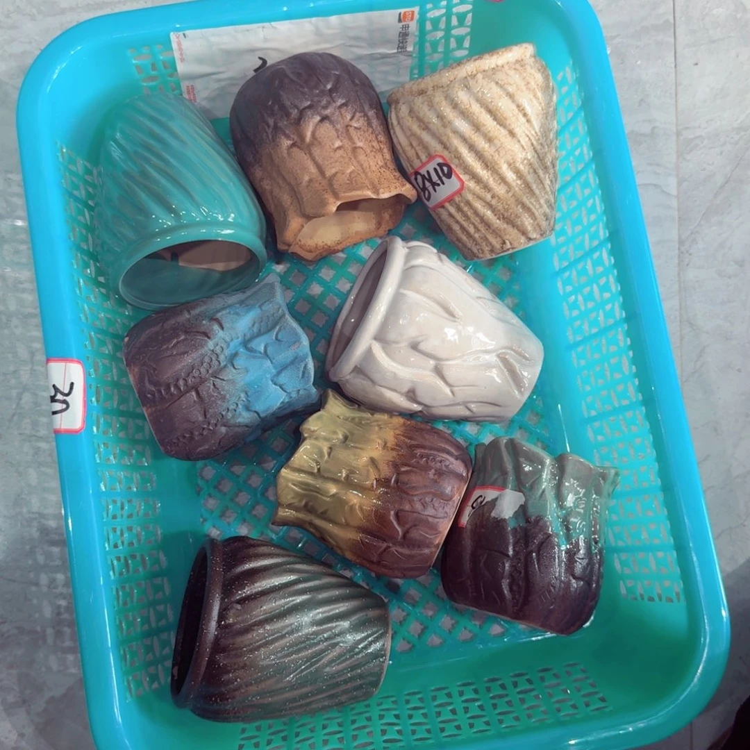 紫砂花盆粗陶绿醋