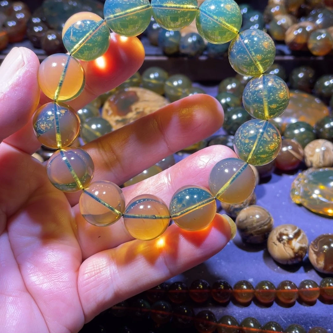 琥珀未镶嵌手链天然