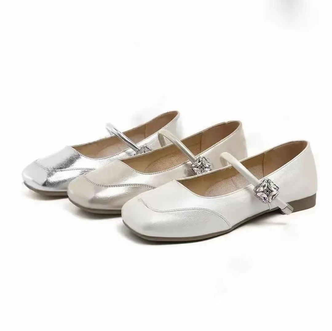 【全额补运费】夏季新款真皮圆舒适百搭浅口玛丽珍一字带6051