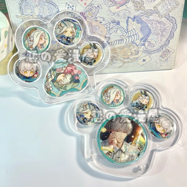 亚克力谷美猫爪吧唧砖光与夜心形徽章75&38mmQ版迷你徽章组收纳盒