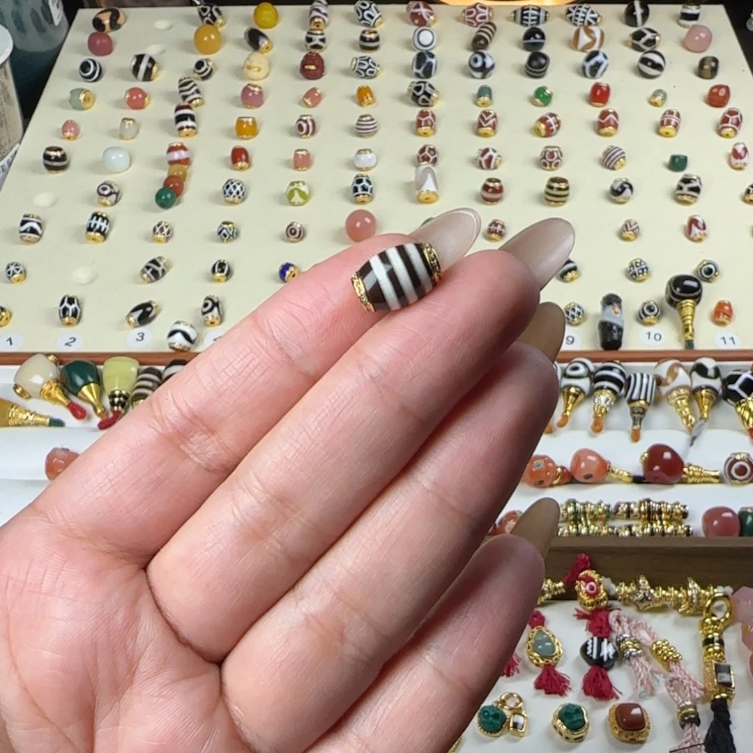 H***H玛瑙/玉髓未镶嵌单珠配饰顶珠设计搭配