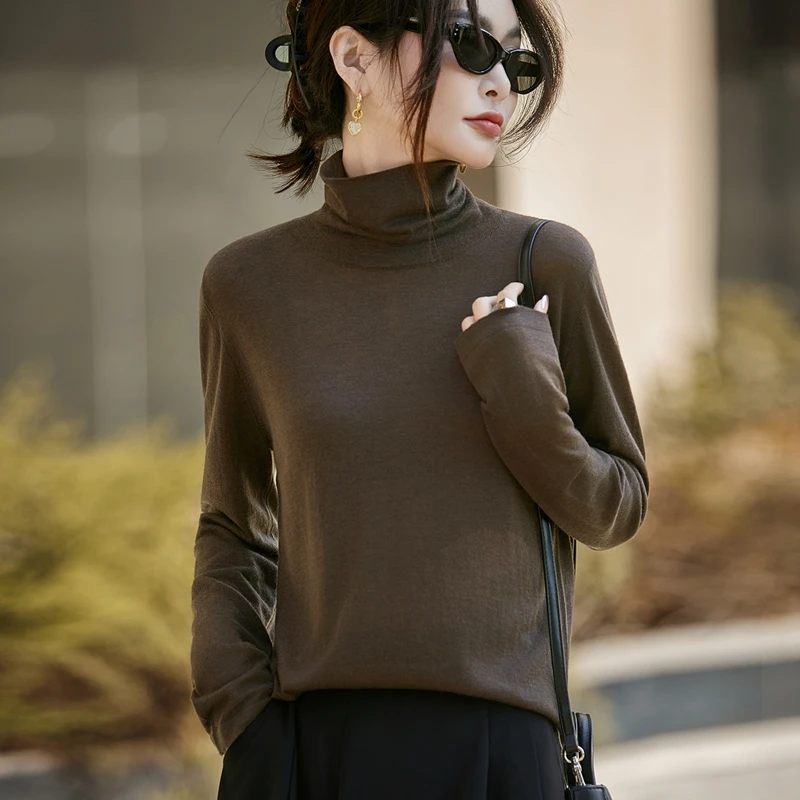 2025秋冬新款软糯水溶羊毛衫女高领宽松显瘦毛衣内搭针织打底衫