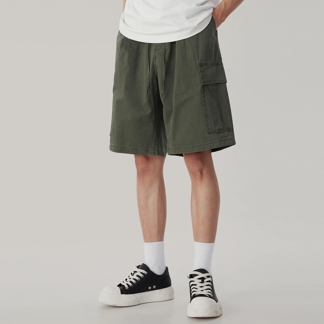 高街多口袋外穿宽松休闲裤速干夏季薄款多色速干工装短裤五分裤男