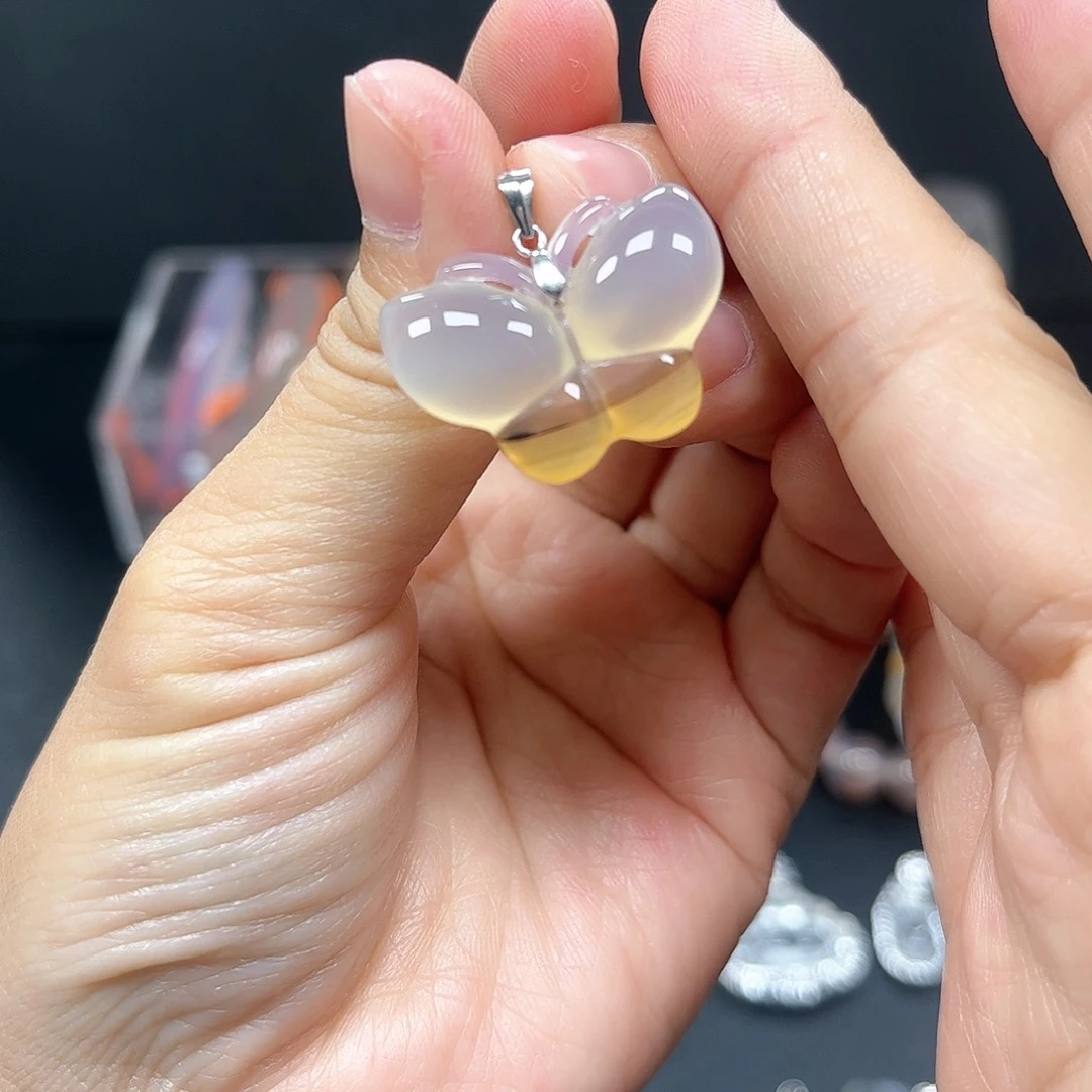 玛瑙/玉髓颈饰银S925镶嵌