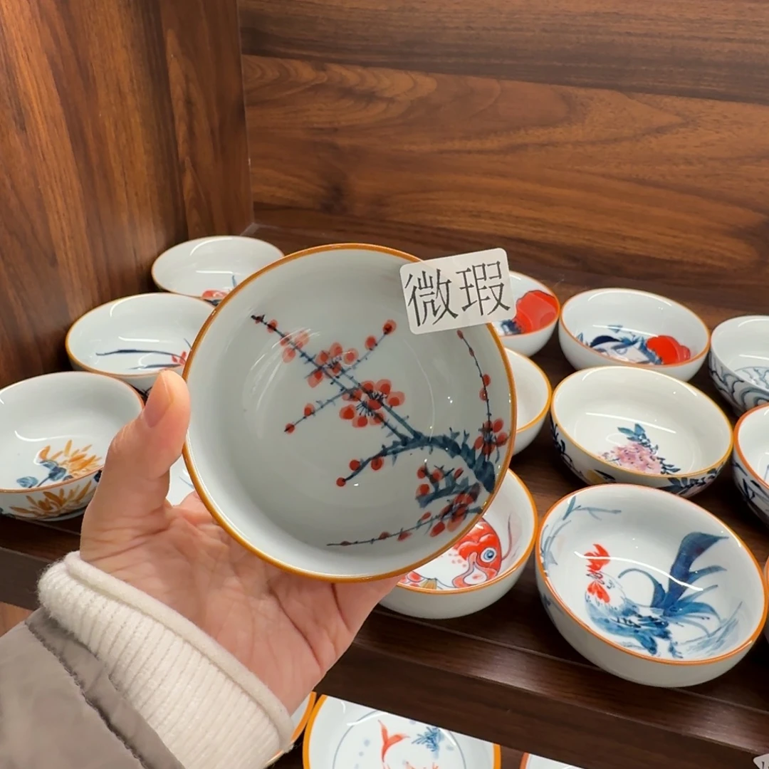 釉下彩纯手绘微瑕