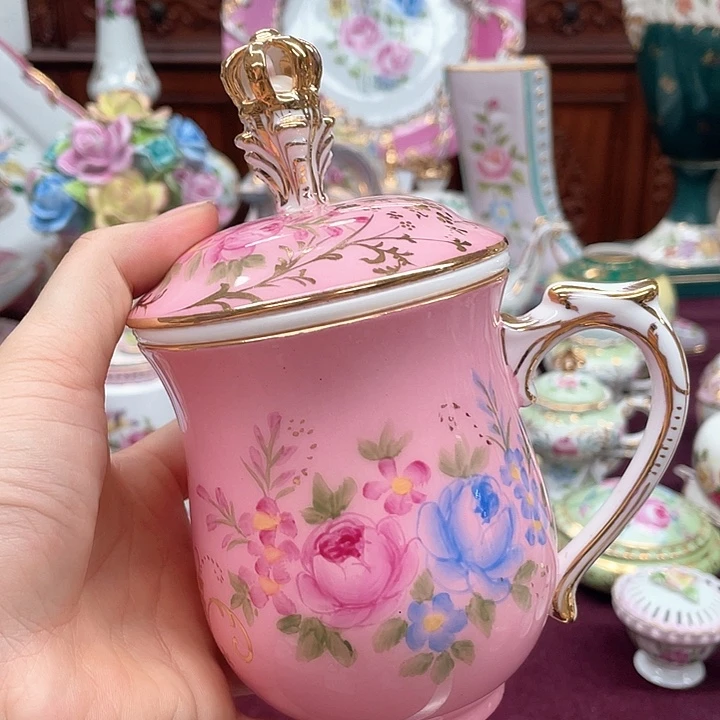 杯碟陶瓷摆件陶瓷