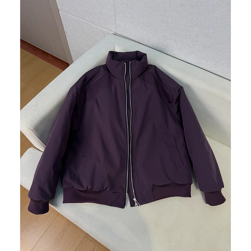 cleanfit美式短款飞行夹克棉服男冬季斜切设计感bomber廓形棉衣服