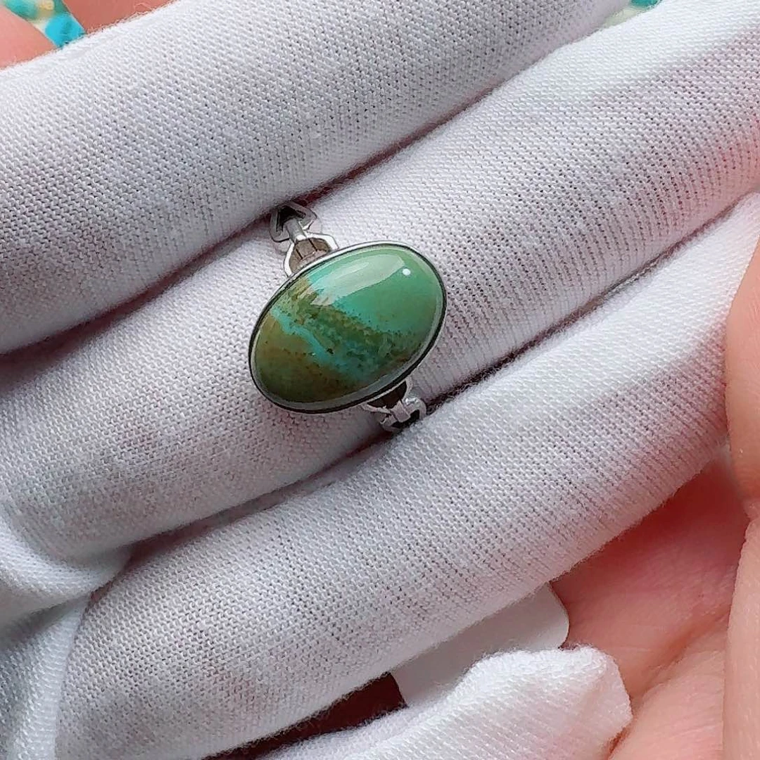 绿松石银S925镶嵌戒指