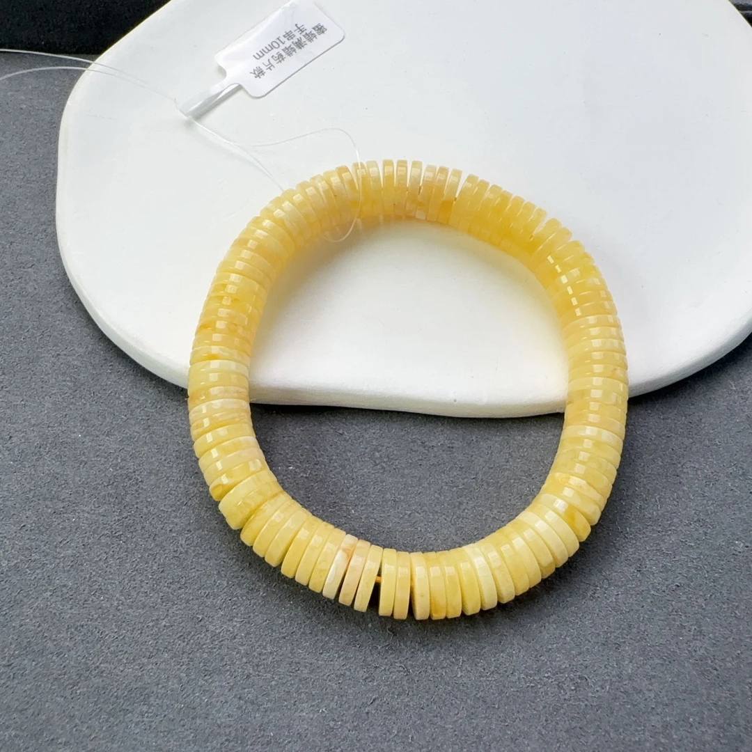 蜜蜡满蜡药片款手串10mm