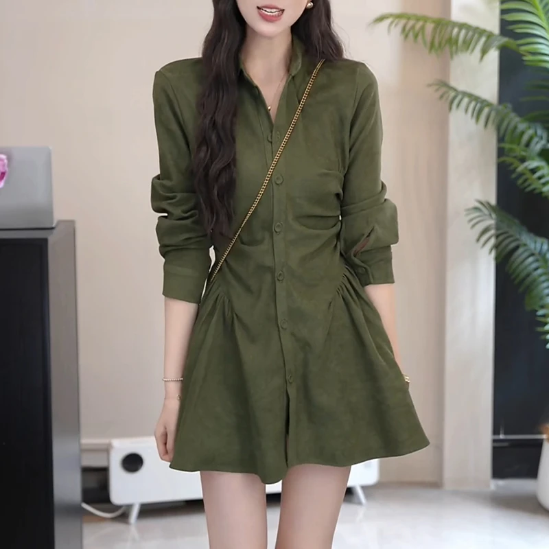 韩系轻熟风时尚套装女生2026秋季新款设计感衬衫高腰短裙裤两件套