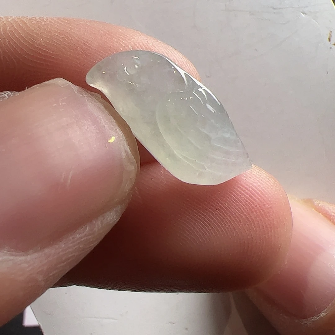 翡翠散珠翡翠冰种小鸟