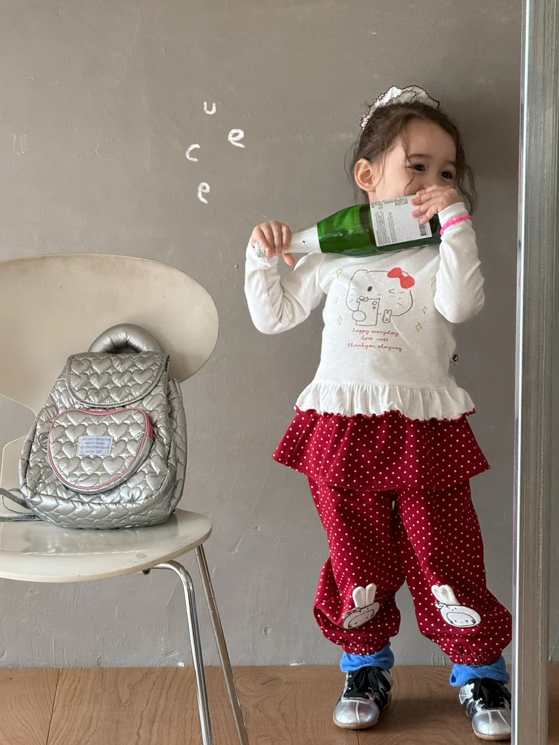 【包好穿】釉兮·26春~女宝宝卡通自拍小猫T恤打底衫272009童装汉服）