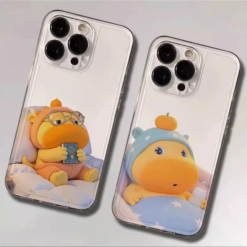 可爱水豚噜噜适用苹果13promax手机壳16plus全包华为pura70透明壳