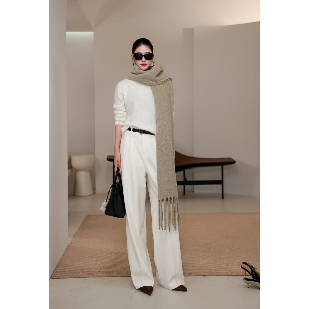 LYNEE【氛围神器】绵羊毛混纺流苏围巾 LAD2FAK001