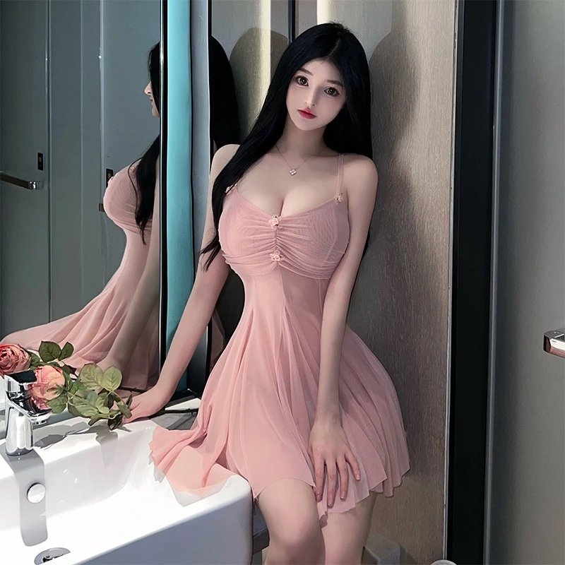 夏季新款洛丽塔禁欲系风情心动性感睡衣女纯欲风吊带睡裙套装款