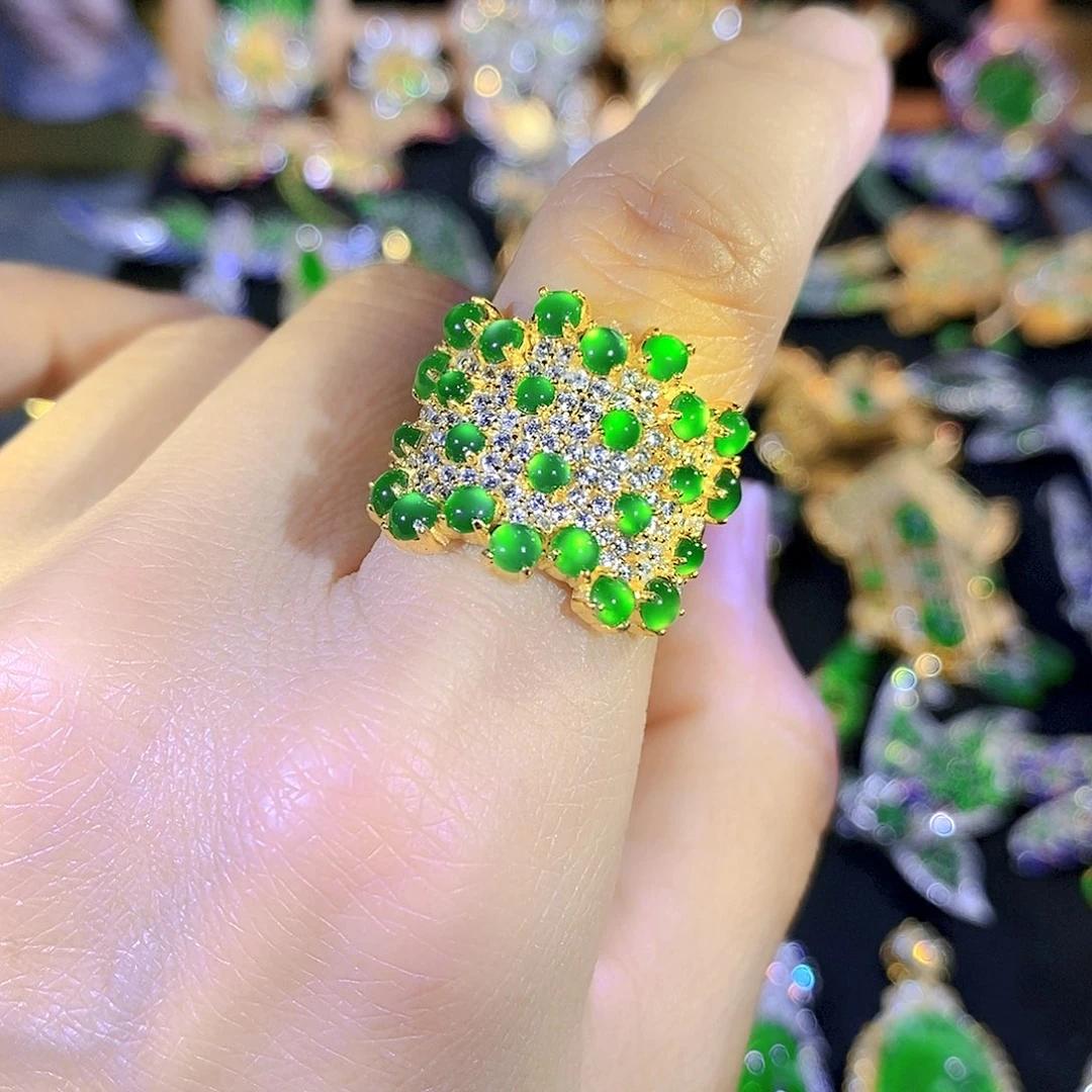 颈饰银S925镶嵌翡翠