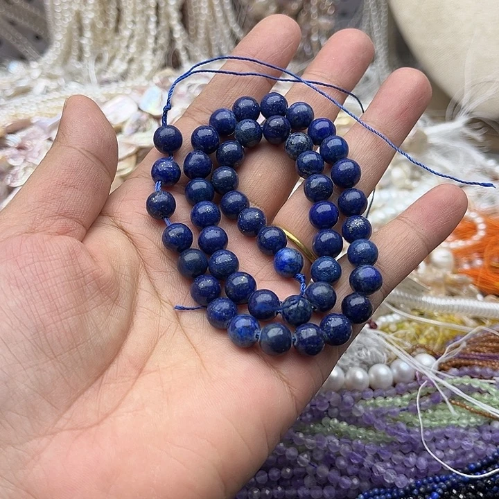 玛瑙/玉髓未镶嵌珠宝半成品一条8mm左右青金