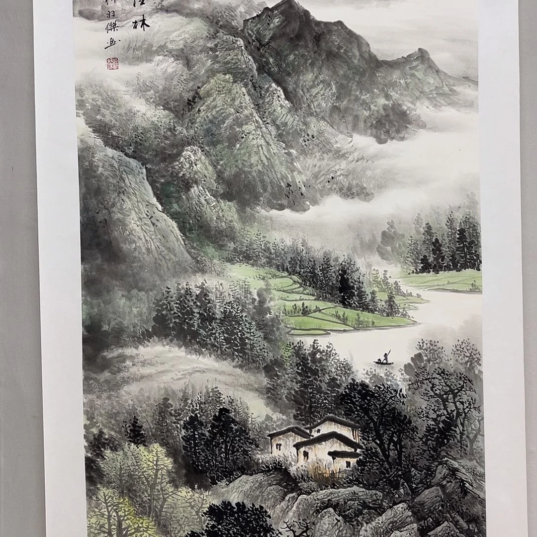 国画梁羽杰140/70青绿山水