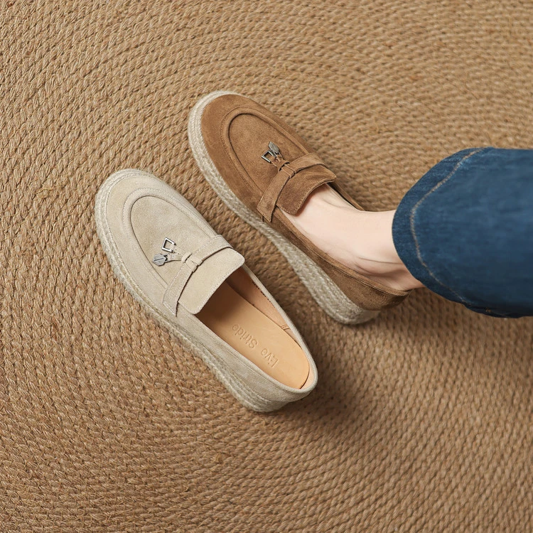 5cm 通勤休闲舒适百搭软底乐福鞋春秋英伦风复古简约时尚圆头单鞋