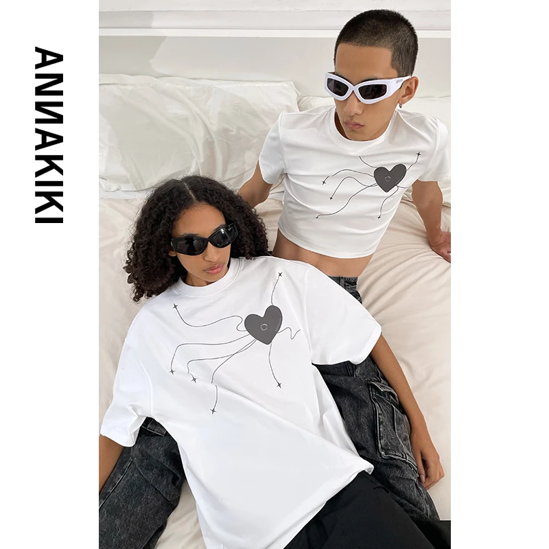 ANNAKIKI logo爱心放射流星T恤 3C1B0101H028