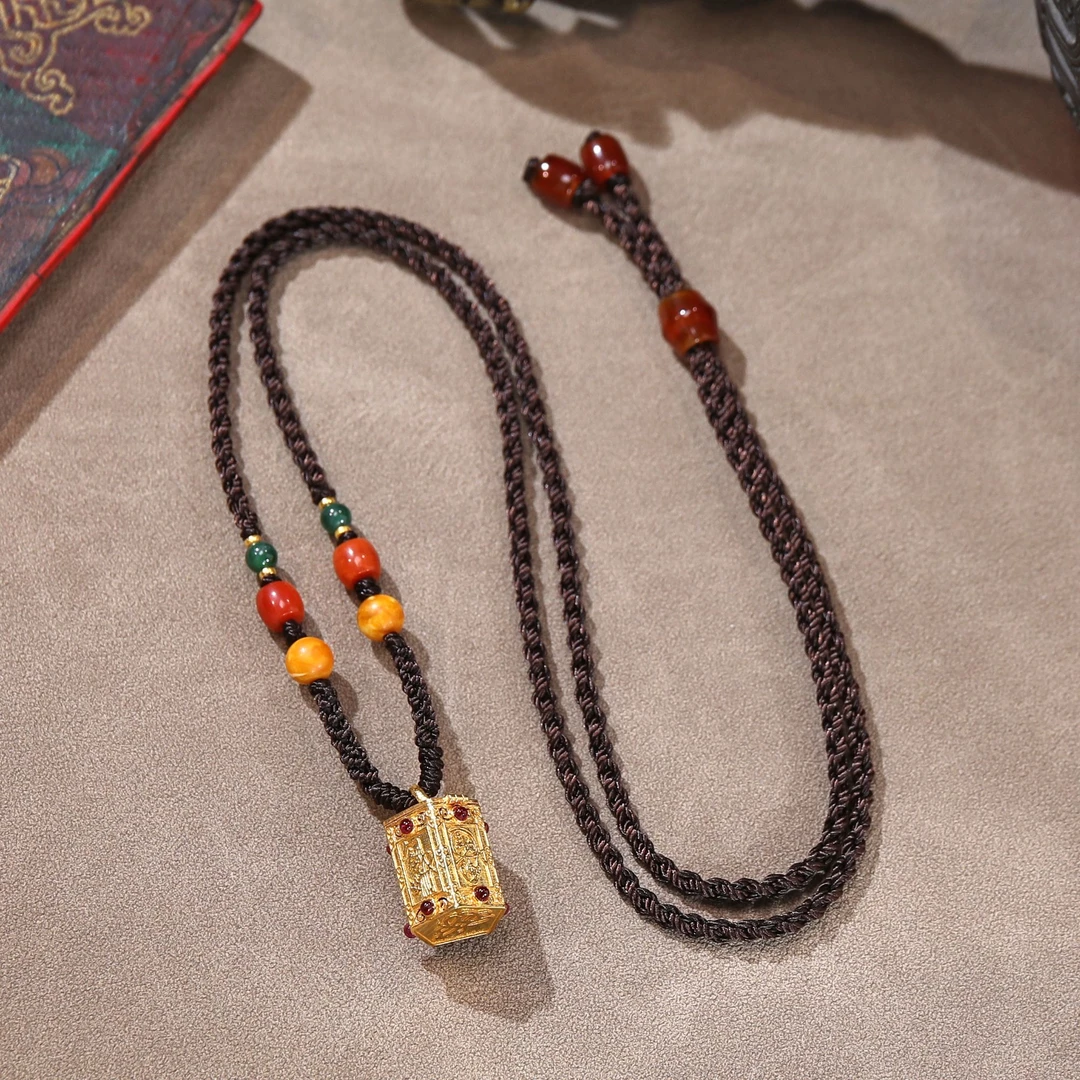 五福临门18K金加倍金福令吊坠X30684