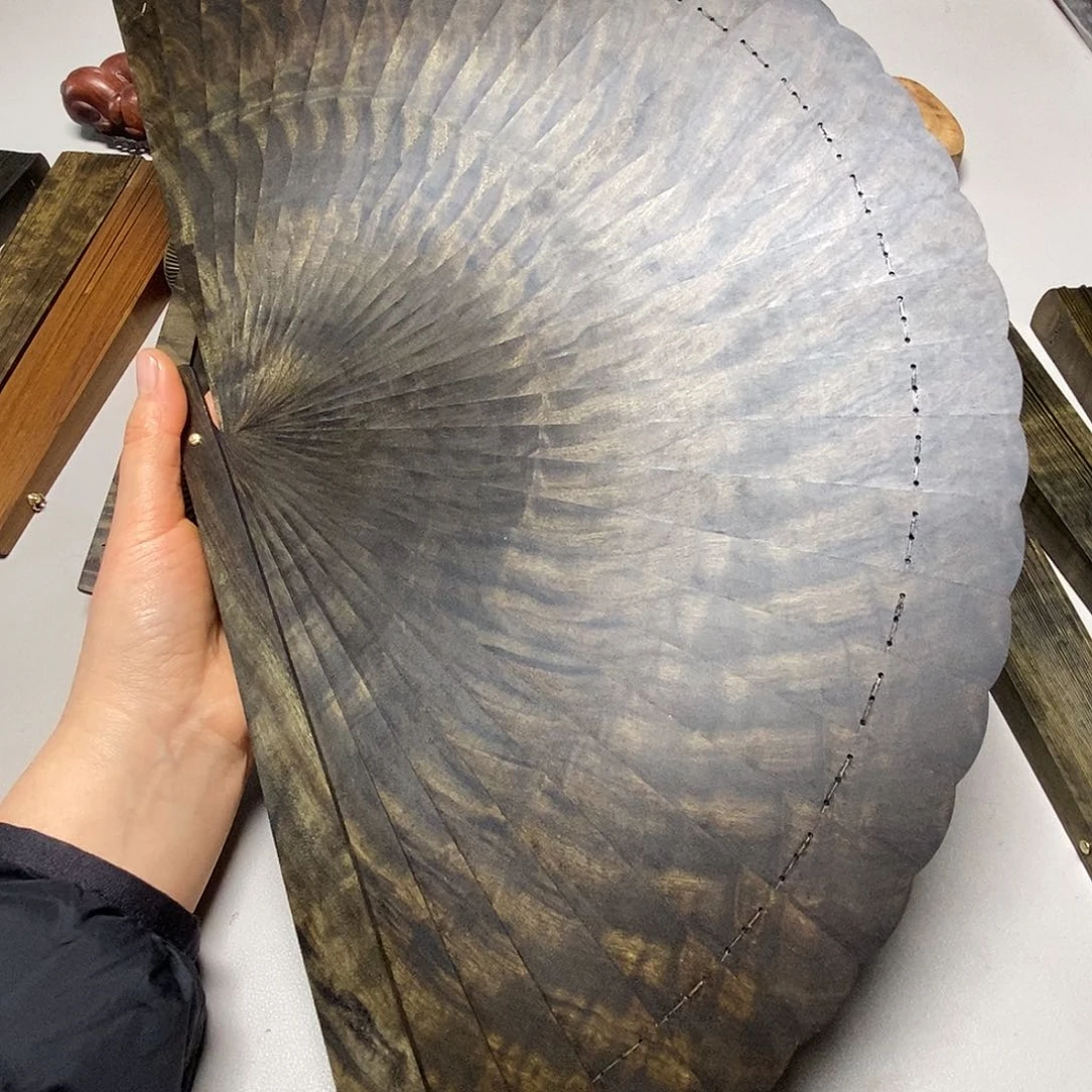 楠木金**恒金丝楠木27折扇