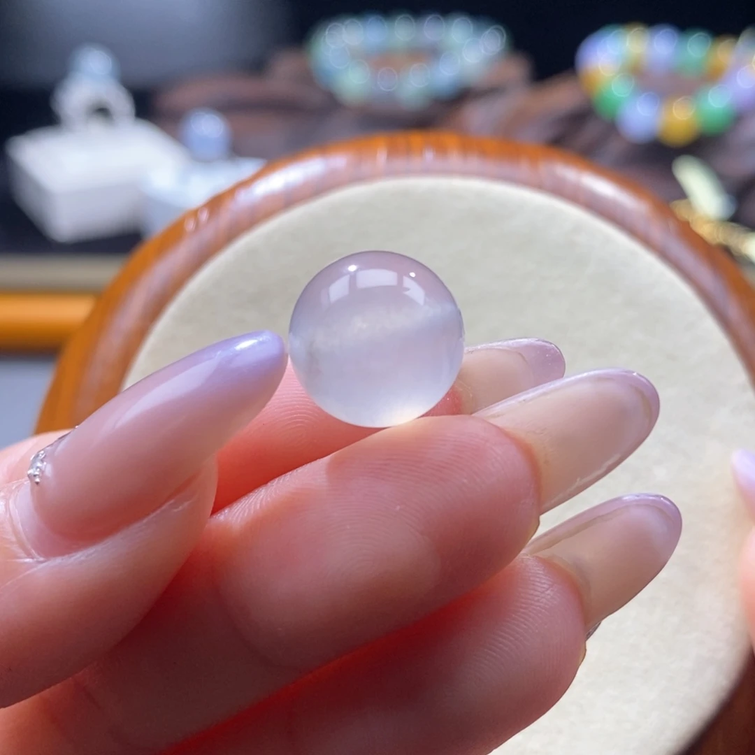 翡翠未镶嵌颈饰翡翠冰茶珠13.2mm