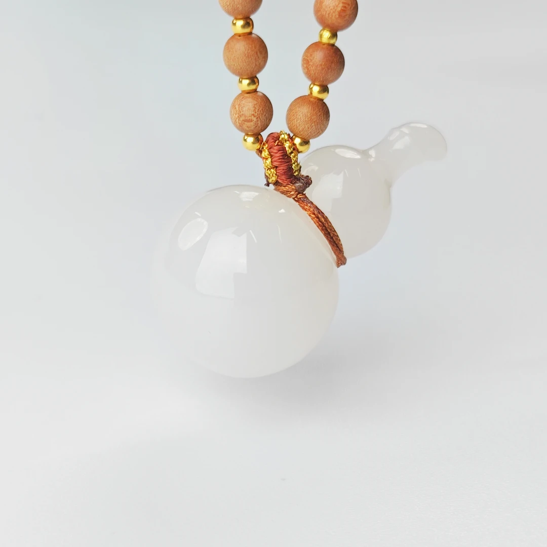 『安徐珠宝』和田玉白玉DIY葫芦挂件   多样性发其一