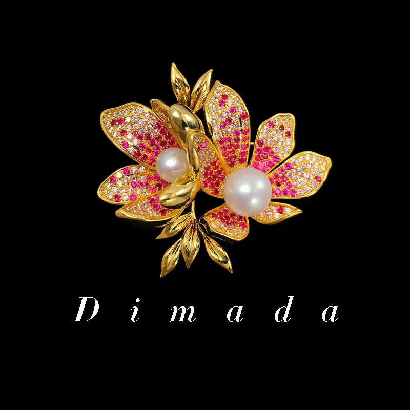 合金胸针 d1156杜鹃花红色中国风西装胸针胸花别针女高档生日礼物