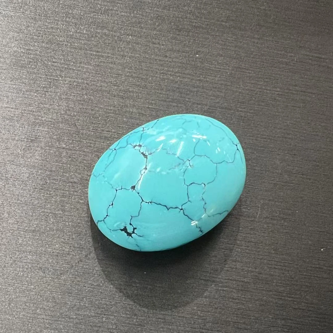 绿松石网花大蛋面吊坠