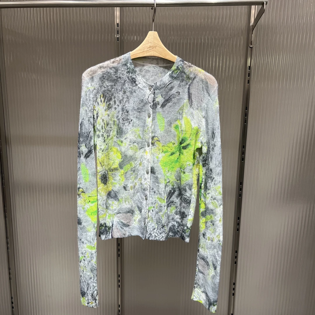 商场同款2025春季新款花开富贵毛针织开衫3312930