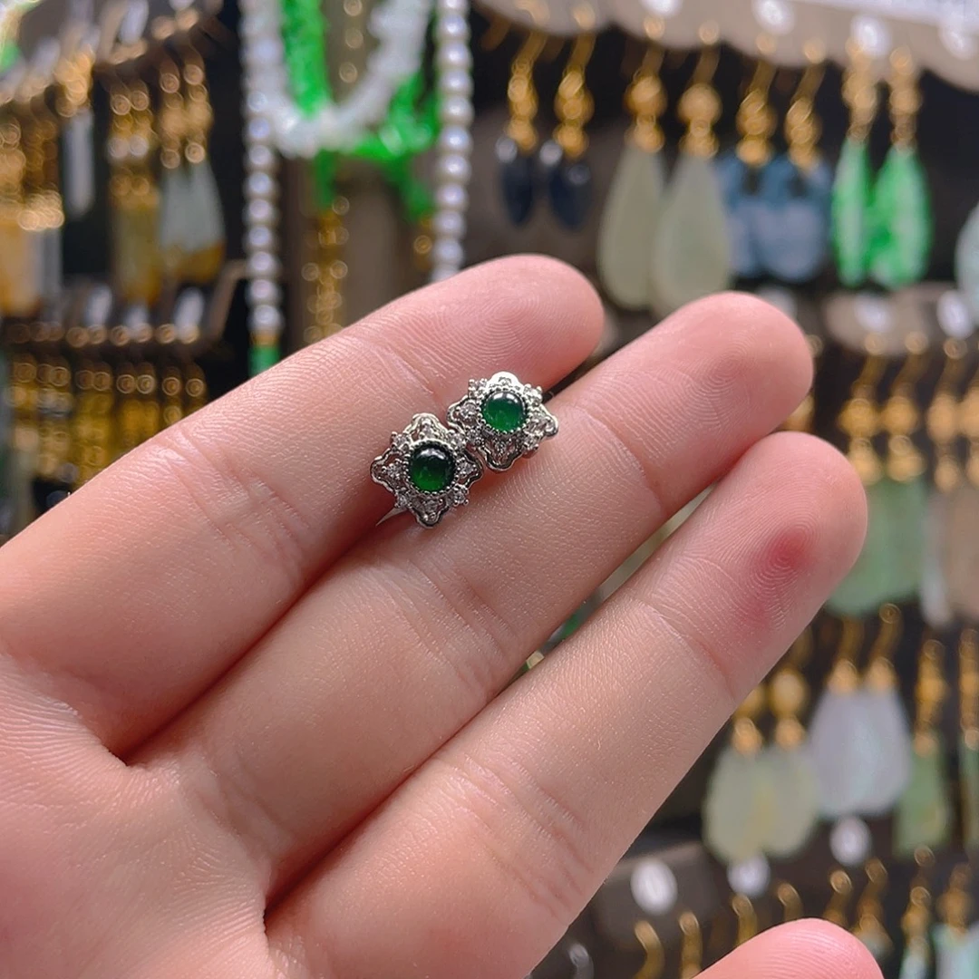 翡翠未镶嵌耳饰翡翠