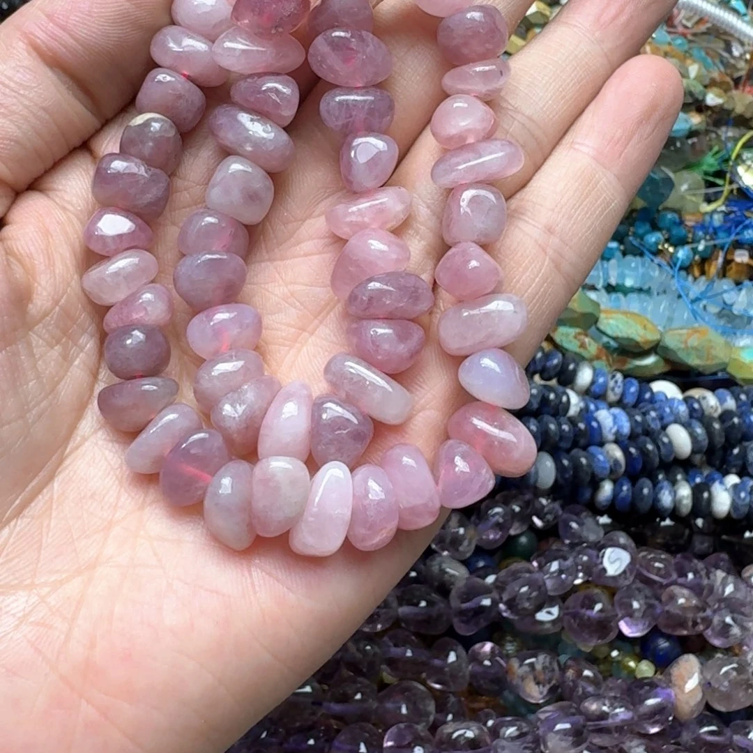 玛瑙/玉髓合金珠宝半成品一条8-12mm紫马粉