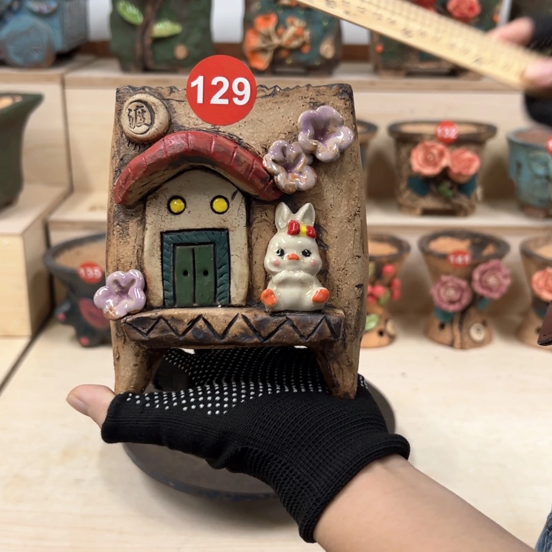 紫砂花盆129号内口8外高14